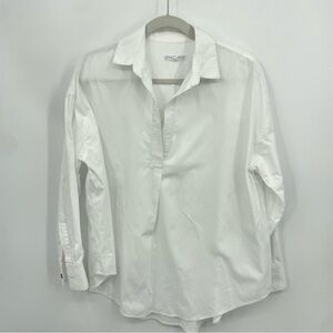 GOOD COMPANY popover in white poplin one size flaws